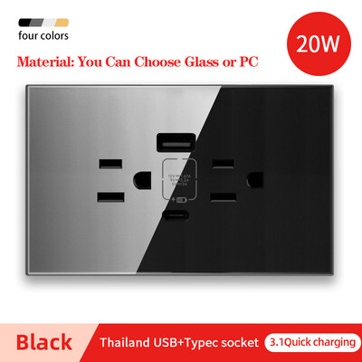 Herepow Thailand American Standard Dvostruka USB zidna utičnica Type-c 3.1A brzo punjenje Patch Board adapter za pametne kućanske uređaje