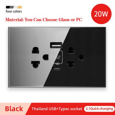 Herepow Thailand American Standard Dvostruka USB zidna utičnica Type-c 3.1A brzo punjenje Patch Board adapter za pametne kućanske uređaje