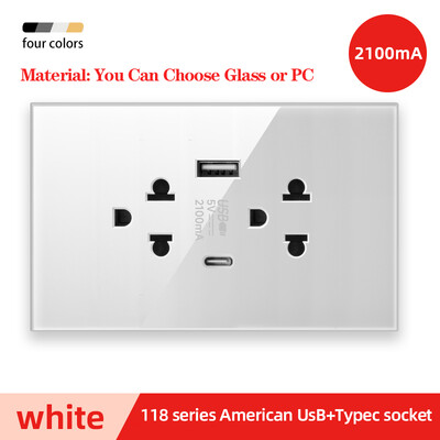 Herepow Thailand American Standard Dvostruka USB zidna utičnica Type-c 3.1A brzo punjenje Patch Board adapter za pametne kućanske uređaje