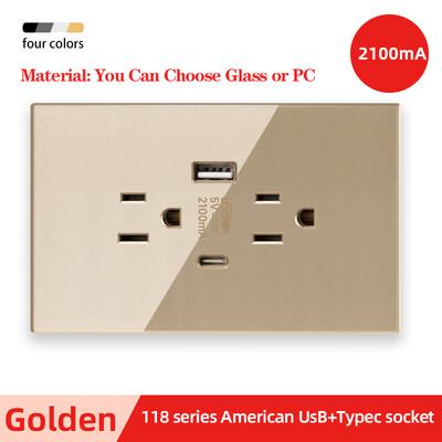 Herepow Thailand American Standard Dvostruka USB zidna utičnica Type-c 3.1A brzo punjenje Patch Board adapter za pametne kućanske uređaje