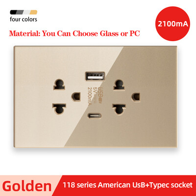 Herepow Thailand American Standard Dvostruka USB zidna utičnica Type-c 3.1A brzo punjenje Patch Board adapter za pametne kućanske uređaje