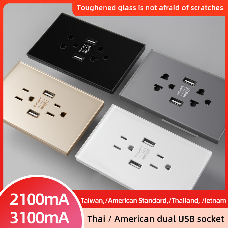 Herepow Thailand American Standard Dvostruka USB zidna utičnica Type-c 3.1A brzo punjenje Patch Board adapter za pametne kućanske uređaje