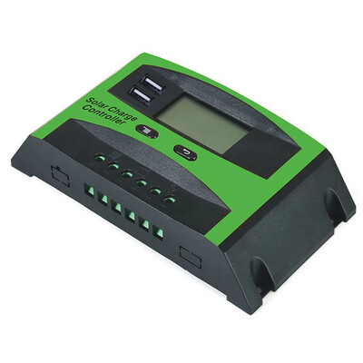 LD2024 LD3024 12V/24V 20A 30A Controler de încărcare solară Funcție LCD Port USB dublu Panou pentru celule solare Regulator de încărcare a bateriei PWM
