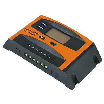LD2024 LD3024 12V/24V 20A 30A Controler de încărcare solară Funcție LCD Port USB dublu Panou pentru celule solare Regulator de încărcare a bateriei PWM