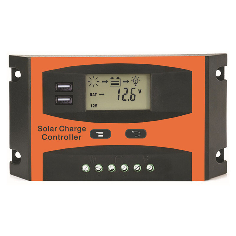 LD2024 LD3024 12V/24V 20A 30A päikeseenergia laadimise kontroller LCD-funktsioon, kahe USB-pordiga päikesepatareide paneel PWM aku laadimise regulaator