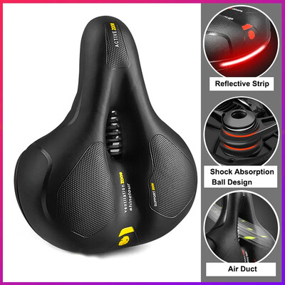 Sjedalo bicikla, udoban i prozračan jastuk za sjedalo bicikla, vodootporan s dvostrukim amortiziranjem za MTB brdski cestovni bicikl