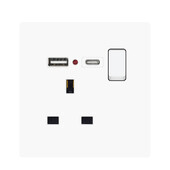 Type-c USB utikač UK Standard, 5V 2.1A USB priključak za punjač, zidna 13A USB utičnica s prekidačem AC 110V~250V