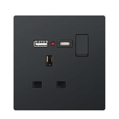 Type-c USB utikač UK Standard, 5V 2.1A USB priključak za punjač, zidna 13A USB utičnica s prekidačem AC 110V~250V