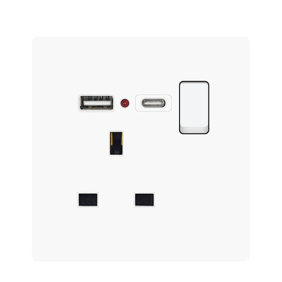 Type-c USB utikač UK Standard, 5V 2.1A USB priključak za punjač, zidna 13A USB utičnica s prekidačem AC 110V~250V