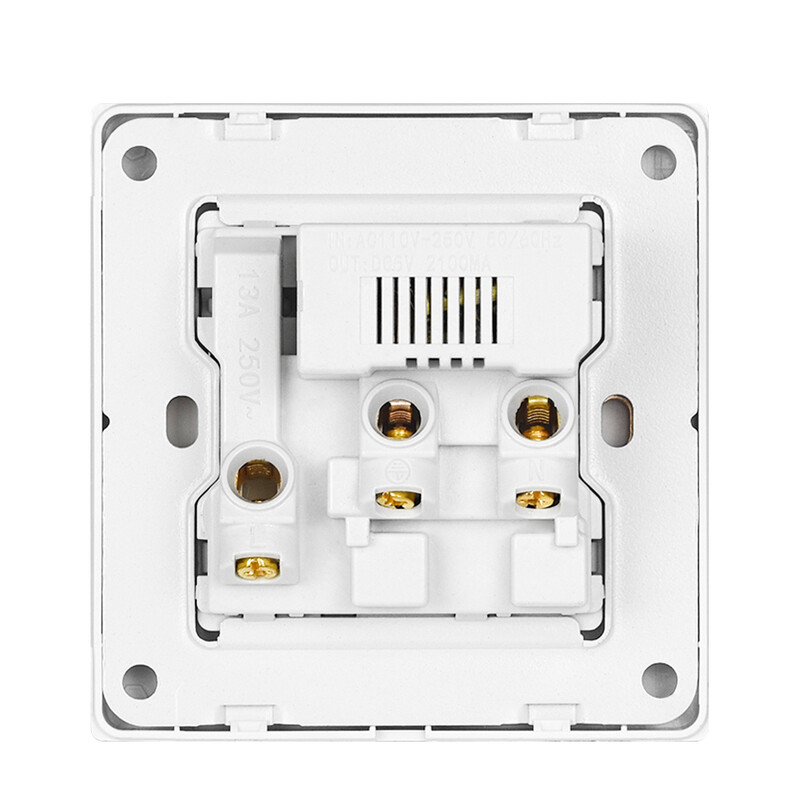 Type-c USB utikač UK Standard, 5V 2.1A USB priključak za punjač, zidna 13A USB utičnica s prekidačem AC 110V~250V
