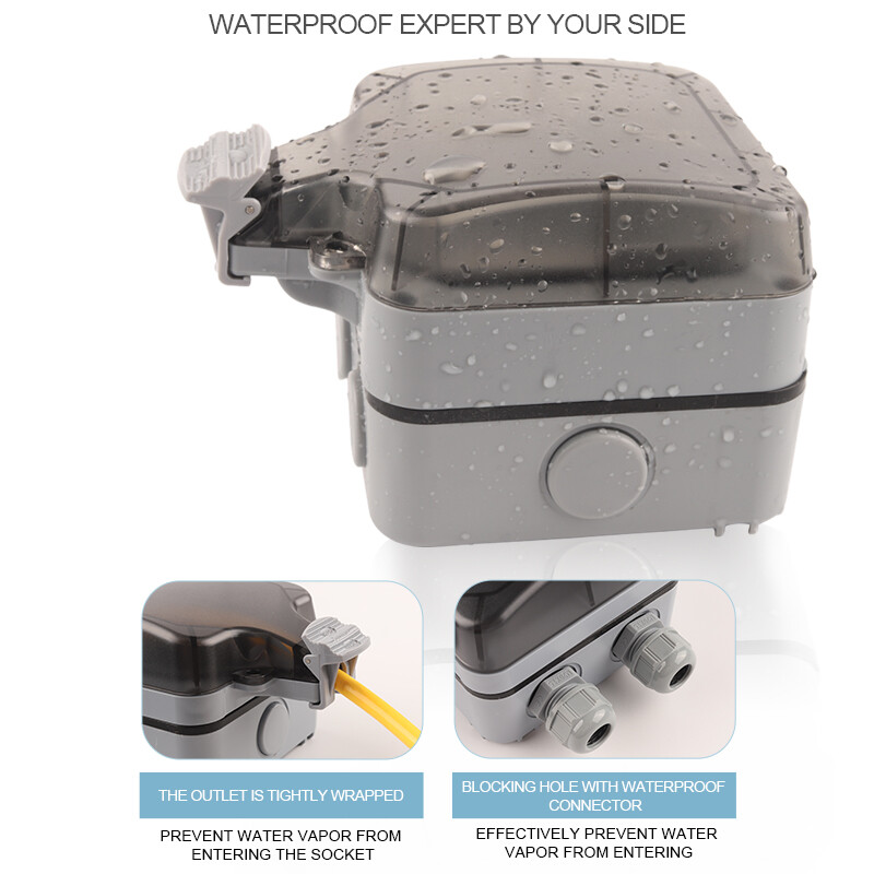 IP66 EU standard Njemački stil Vanjski vodootporan s USB utičnicom Zidni prekidač napajanja Utičnica Utičnica AC 250V 16A Kućna
