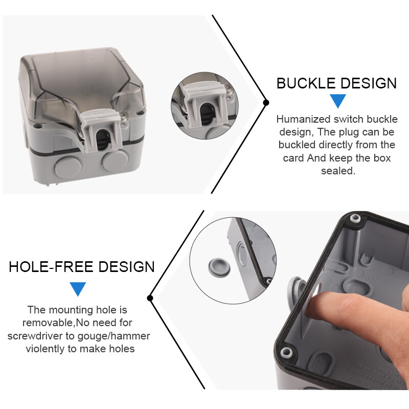 IP66 EU standard Njemački stil Vanjski vodootporan s USB utičnicom Zidni prekidač napajanja Utičnica Utičnica AC 250V 16A Kućna