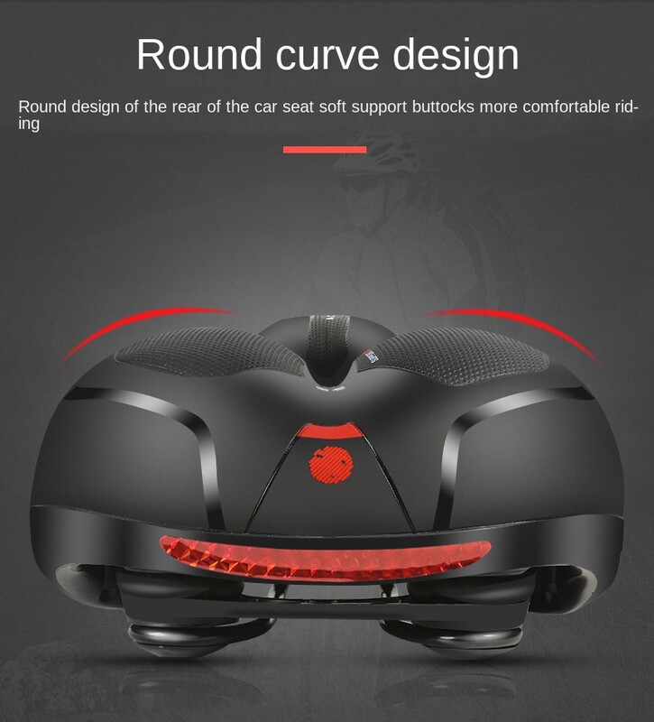 Šuplje prozračno sjedalo za bicikl, muškarci, žene, MTB sjedalo za cestovni bicikl, amortizirajuće, udobno, veliko stražnje sjedalo za bicikl, sigurnosno upozorenje