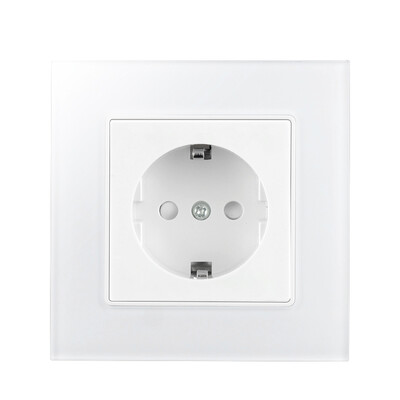 Zidne EU utičnice, utičnica za brzo punjenje tipa C, plastična/staklena ploča, 5 V 2,1 A dvostruki USB priključci EU električne utičnice, utičnice