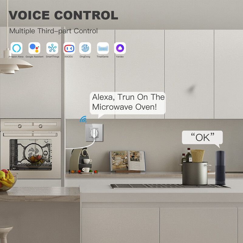 BSEED Zidna utičnica Wifi EU Standard 86*86mm Smart Power Monitor Utičnice WIFI utičnica Google Alexa APP Control
