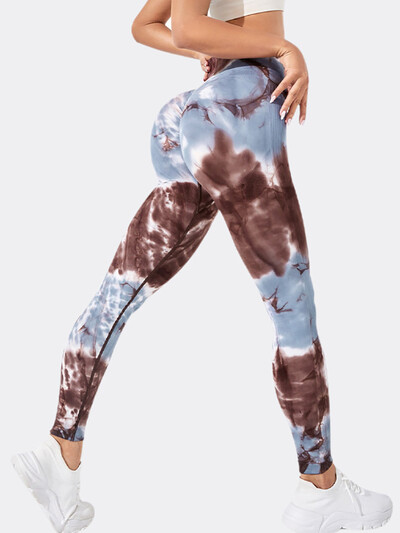 Modne, seksi sportske tajice s visokim strukom Tie Dye Push Up Leggi Ženske hlače za trčanje Booty Lifting Leggings