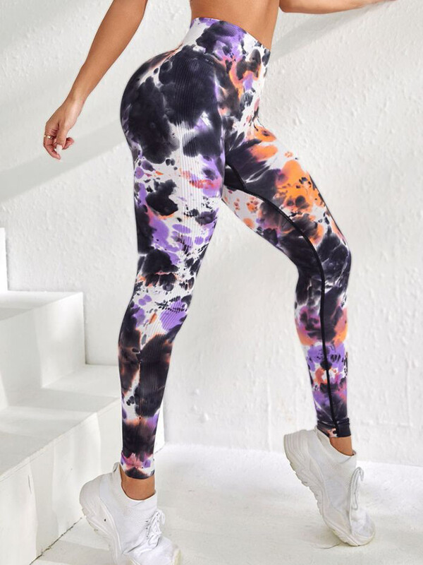 Modne, seksi sportske tajice s visokim strukom Tie Dye Push Up Leggi Ženske hlače za trčanje Booty Lifting Leggings