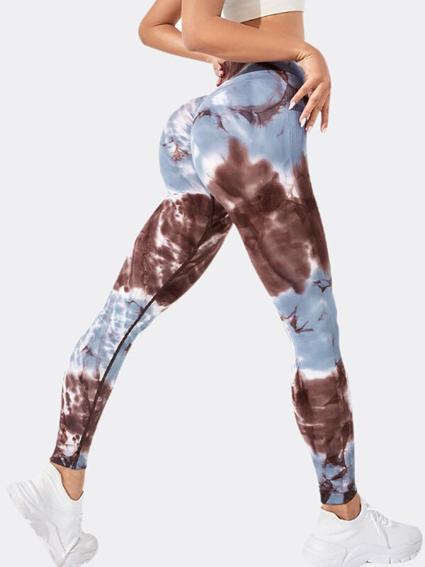 Modne, seksi sportske tajice s visokim strukom Tie Dye Push Up Leggi Ženske hlače za trčanje Booty Lifting Leggings