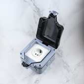 VISWE Vodootporni vanjski utikač Otporan na kišu IP66 kutija 86*86mm EU Električne utičnice Vrt i dvorište