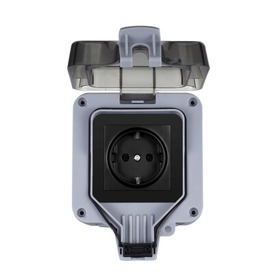 VISWE Vodootporni vanjski utikač Otporan na kišu IP66 kutija 86*86mm EU Električne utičnice Vrt i dvorište