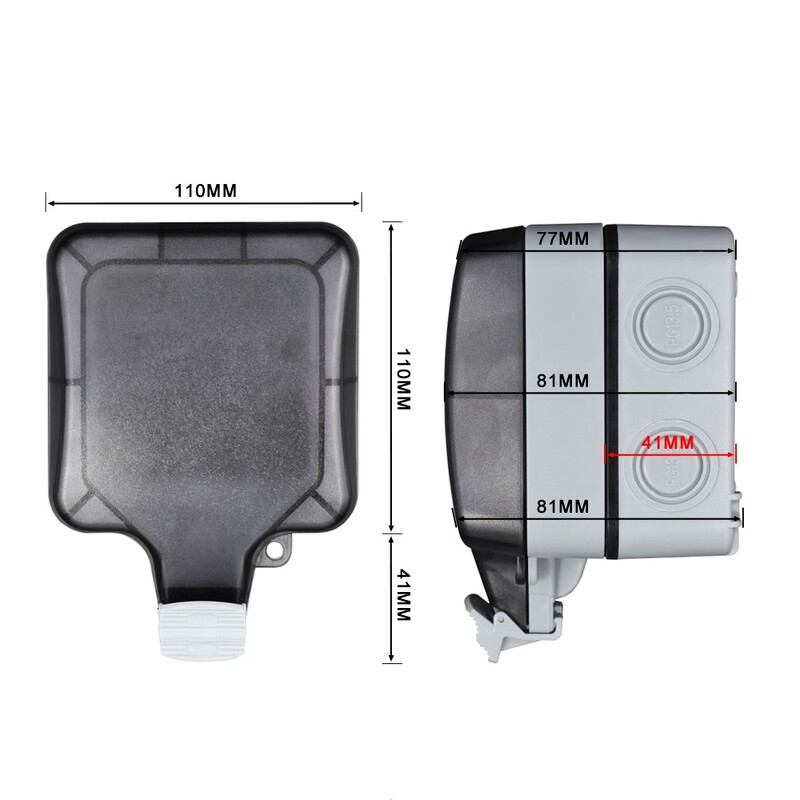 VISWE Vodootporni vanjski utikač Otporan na kišu IP66 kutija 86*86mm EU Električne utičnice Vrt i dvorište