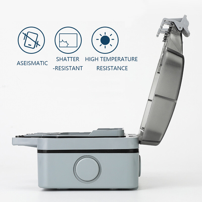 VISWE Vodootporni vanjski utikač Otporan na kišu IP66 kutija 86*86mm EU Električne utičnice Vrt i dvorište