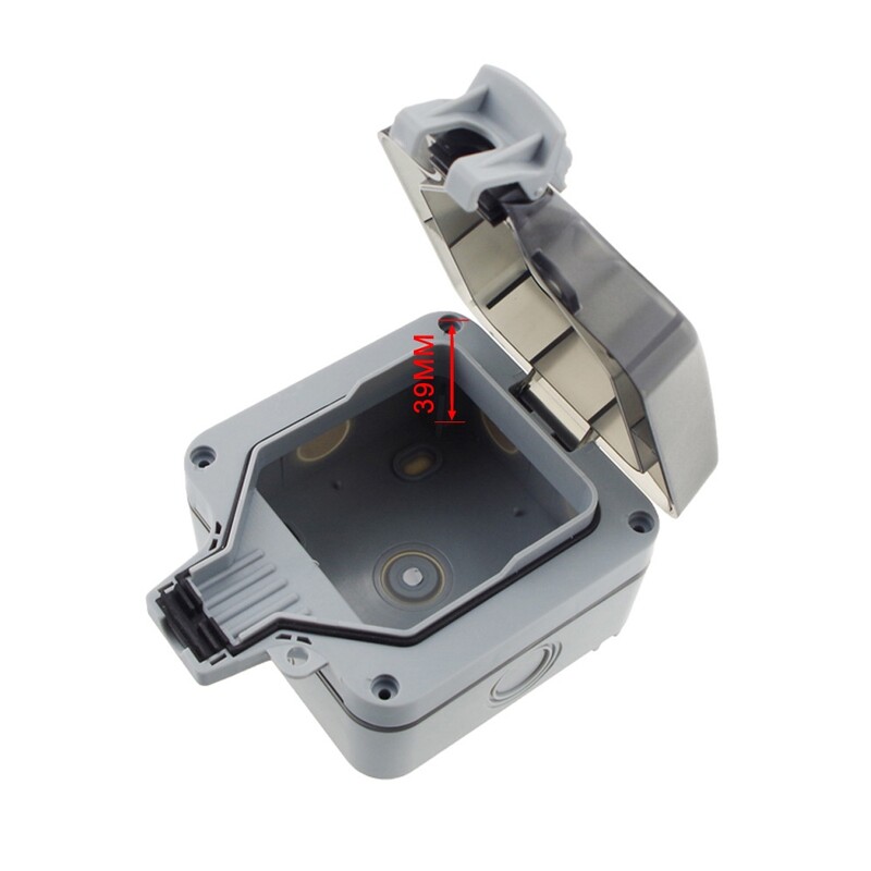 VISWE Vodootporni vanjski utikač Otporan na kišu IP66 kutija 86*86mm EU Električne utičnice Vrt i dvorište