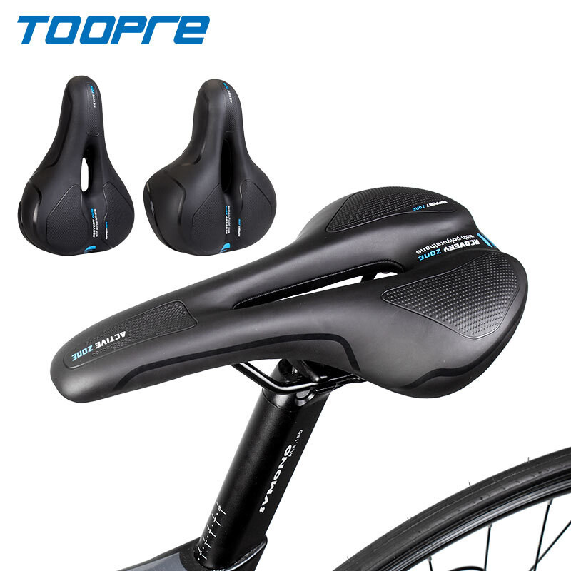 Toopre sjedalo za bicikl, muškarci, žene, podebljano MTB sjedalo za cestovni bicikl, šuplje, prozračno, udobno, mekano sjedalo za biciklistički bicikl