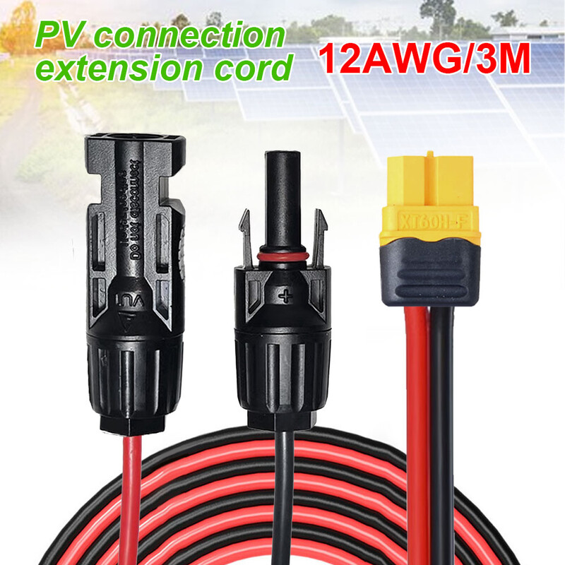 Sârmă conector 12AWG Adaptor mamă XT60 la cablul de încărcare conexiune la panoul solar pentru generator solar de stație portabilă