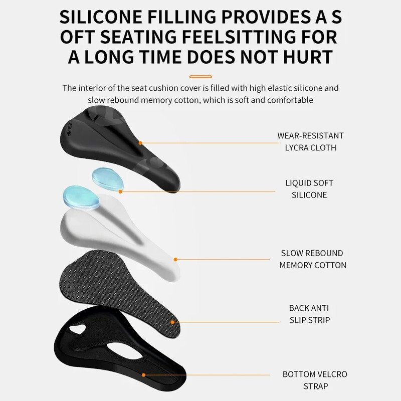 ESLNF Bicikl protiv klizanja Vodootporna navlaka za sjedalo Podstavljen jastuk za vanjske sportske bicikle za vanjske udarce Podstavljena navlaka za sjedalo