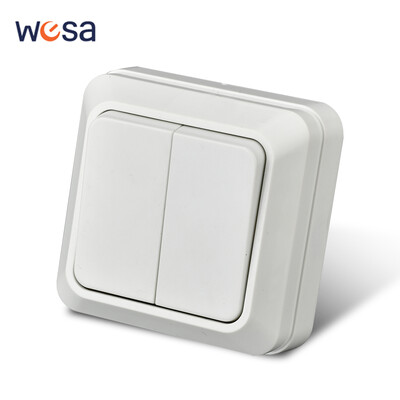 WESA Bijela zidna površina 2 utičnice Utikači Vanjske električne utičnice EU s uzemljenjem Utičnica Plastična boja koja usporava plamen