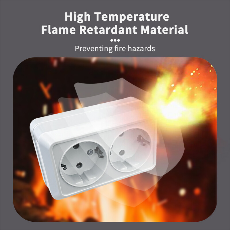 WESA Bijela zidna površina 2 utičnice Utikači Vanjske električne utičnice EU s uzemljenjem Utičnica Plastična boja koja usporava plamen