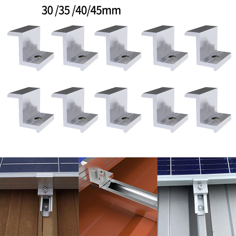 Lagana visina okvira 30 mm 32 mm Krajnja stezaljka Solarni panel Aluminijska krajnja stezaljka Visoka otpornost na koroziju Srebro
