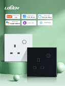 Logen WiFi Marea Britanie Priză inteligentă Program de sincronizare Priză de monitorizare a energiei din plastic Fir neutru 13A Tuya Smart Life Control Alexa 220V