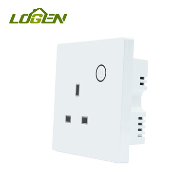 Logen WiFi Marea Britanie Priză inteligentă Program de sincronizare Priză de monitorizare a energiei din plastic Fir neutru 13A Tuya Smart Life Control Alexa 220V