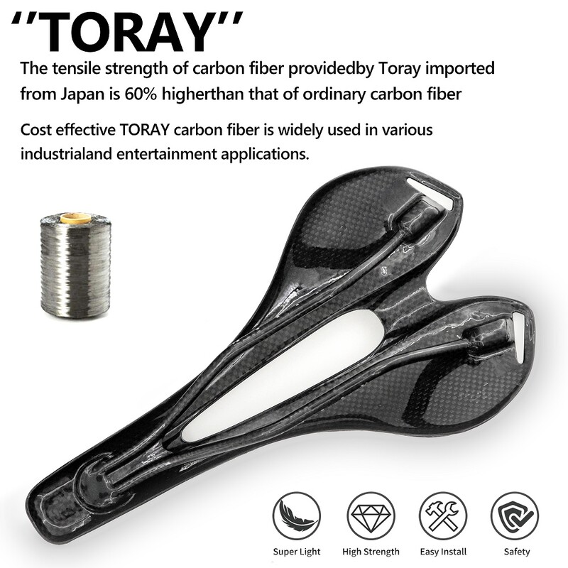 Șaua de carbon KOCEVLO T800 Fibră de carbon + Fibră de piele Scaun de șa de bicicletă MTB ultraușoară