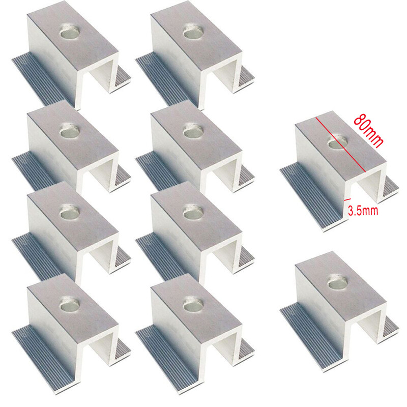 10 τμχ ηλιακός μεσαίος σφιγκτήρας για όλα τα ύψη πλαισίου Διαστάσεις Φωτοβολταϊκός βραχίονας αλουμινίου Αξεσουάρ ηλιακού πάνελ Ανθεκτικό στη διάβρωση