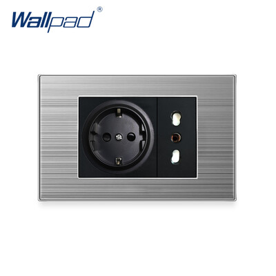 Olasz Chile EU Német aljzat Wallpad Luxus edzett üveg panel elektromos fali konnektor elektromos 16A AC 110-250V