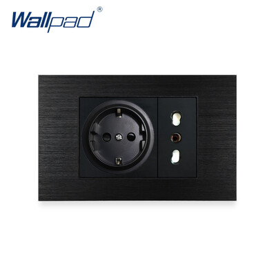 Olasz Chile EU Német aljzat Wallpad Luxus edzett üveg panel elektromos fali konnektor elektromos 16A AC 110-250V