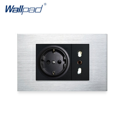 Olasz Chile EU Német aljzat Wallpad Luxus edzett üveg panel elektromos fali konnektor elektromos 16A AC 110-250V