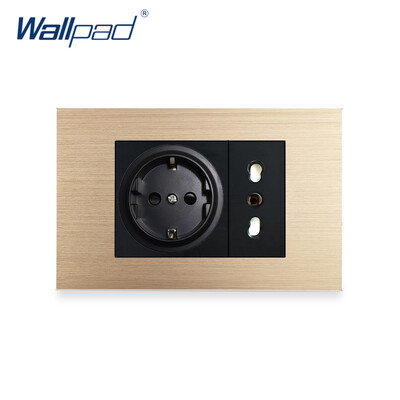 Olasz Chile EU Német aljzat Wallpad Luxus edzett üveg panel elektromos fali konnektor elektromos 16A AC 110-250V
