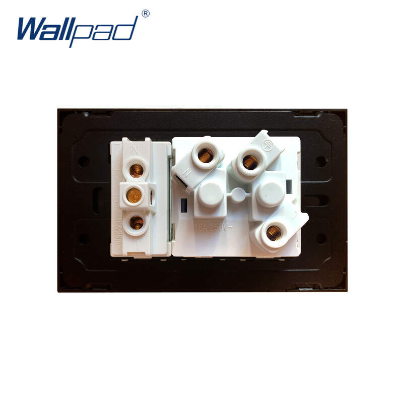 Italijos Čilė ES Vokietijos lizdas Wallpad Prabangus grūdintas stiklas Elektrinis sieninis maitinimo lizdas Elektros 16A AC 110-250V