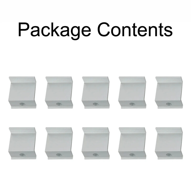 10kom solarnih fotonaponskih nosača Stezaljke od aluminijske legure za solarni modul Nosači za nosače solarnih panela Pribor PV krajnje stezaljke