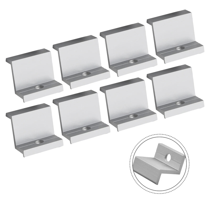 10kom solarnih fotonaponskih nosača Stezaljke od aluminijske legure za solarni modul Nosači za nosače solarnih panela Pribor PV krajnje stezaljke