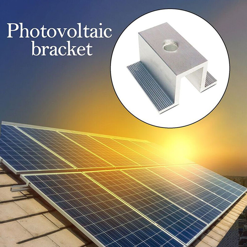 10kom/set Solarna srednja stezaljka PV odgovara za okvir solarnog panela od aluminijske legure Visina okvira 25-50 mm za većinu modula okvira Dodatna oprema