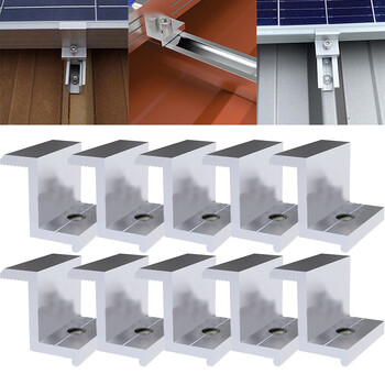 10Pcs Solar Photovoltaic Mounting PV End Clamps 30-45mm for Solar Module Solar Panel Racking Mounts