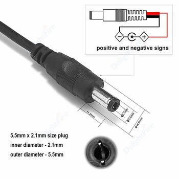 Καλώδιο προέκτασης 5,5 mm 2,1 mm DC 22 Gauge Wire 1/2/3/5/10 m Καλώδιο τροφοδοσίας αρσενικό σε θηλυκό για κάμερες ασφαλείας CCTV Φώτα λωρίδας LED