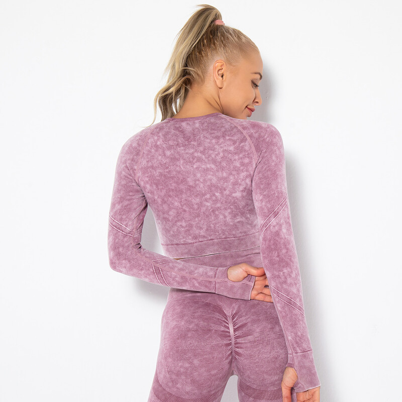 Ženska Wash bešavna joga dugih rukava seksi uska odjeća za fitness uska brzo sušeća sportska odjeća za trčanje u teretani joga