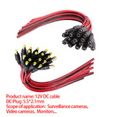 10 komada 5,5*2,1 mm muški ženski utikač 12V DC strujni kabelski priključak za konektor CCTV kamere, repni produžetak 12V DC žica