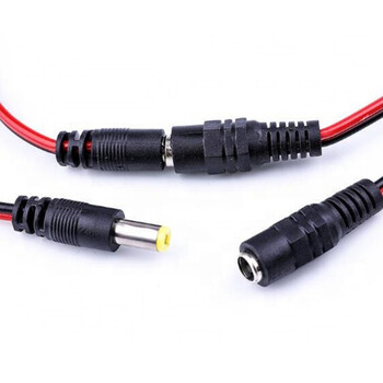 10 τμχ 5,5*2,1 mm Αρσενικό θηλυκό βύσμα 12V Dc Power Pigtail Cable Jack for Cctv Connector Camera Tail Extension 12V DC Wire